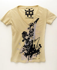 Balearic Sand Floral Guitar Tee