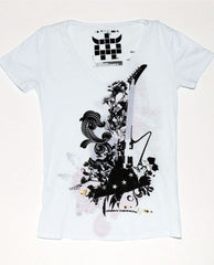 Alice Blue Floral Guitar Tee
