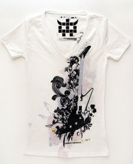 Optic White Floral Guitar Tee