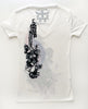 Optic White Floral Guitar Tee